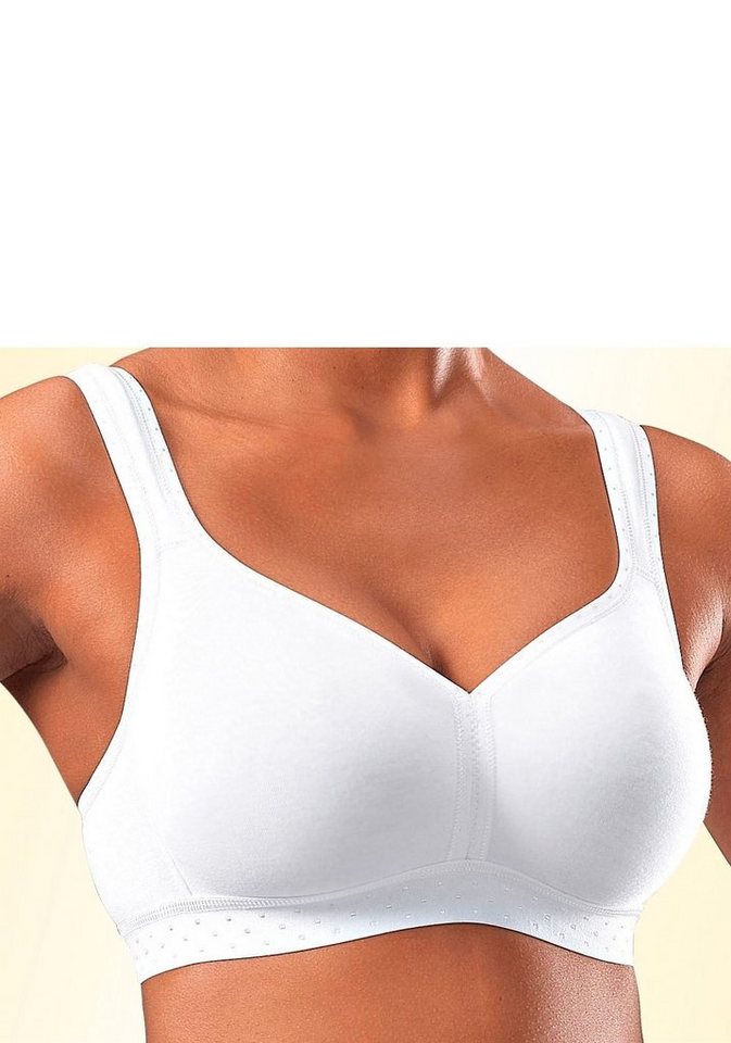 petite fleur by Lascana Entlastungs-BH, BH ohne Bügel, Baumwoll-BH, Soft-BH (Packung, 2 Stück) mit breiten Trägern, große Größen, bequemer BH – Bild 5 von 5