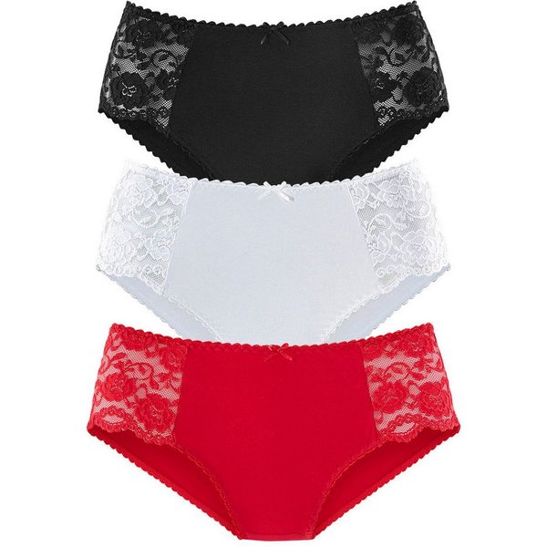 petite fleur by Lascana Hüftslip (3er-Pack) aus elastischer Baumwoll-Qualität
