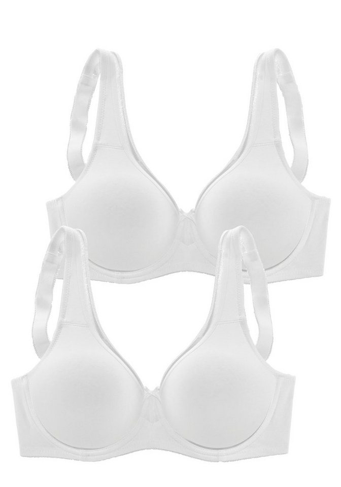 petite fleur by Lascana Minimizer-BH, BH mit Bügel, T-Shirt-BH, Baumwoll-BH (Packung, 2 Stück) mit nahtlosen Cups, große Größen, bequemer BH – Bild 2 von 5