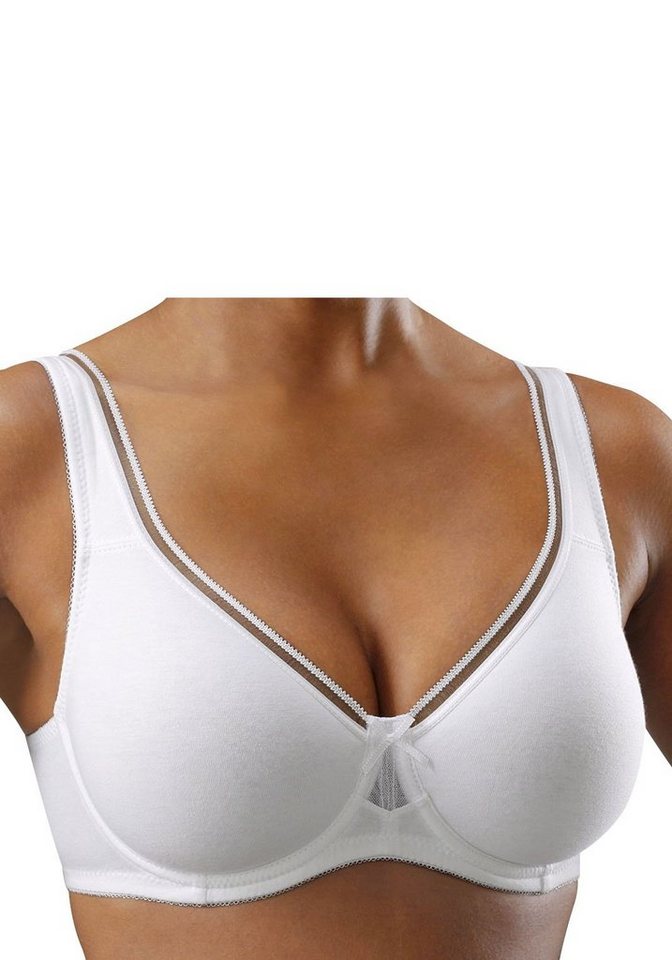 petite fleur by Lascana Minimizer-BH, BH mit Bügel, T-Shirt-BH, Baumwoll-BH (Packung, 2 Stück) mit nahtlosen Cups, große Größen, bequemer BH – Bild 3 von 5