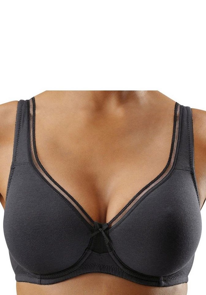 petite fleur by Lascana Minimizer-BH, BH mit Bügel, T-Shirt-BH, Baumwoll-BH (Packung, 2 Stück) mit nahtlosen Cups, große Größen, bequemer BH – Bild 5 von 5