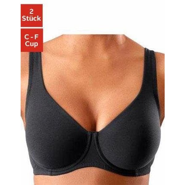 petite fleur by Lascana Minimizer-BH (Packung, 2 Stück) mit Bügel aus Baumwolle – auch ideal für große Größen