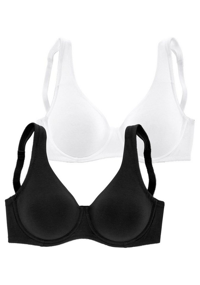 petite fleur by Lascana Minimizer-BH (Packung, 2 Stück) mit Bügel aus Baumwolle – auch ideal für große Größen – Bild 2 von 5