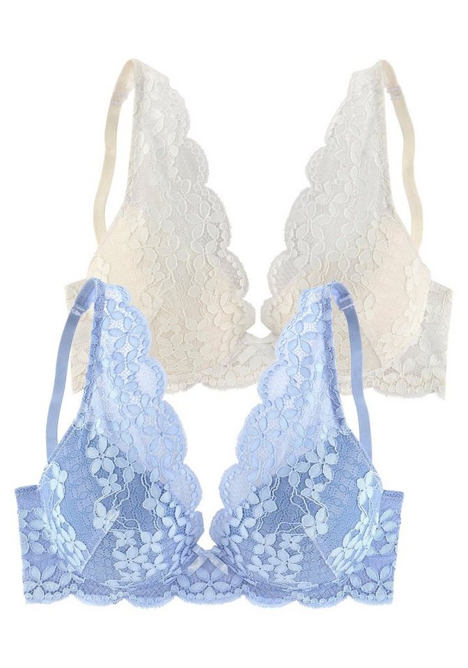 petite fleur by Lascana Push-up-BH, BH mit Bügel, Spitzen-BH im High-Apex Design, (Packung, 2 Stück) im Doppelpack, sexy Dessous, sexy Unterwäsche – Bild 2 von 5