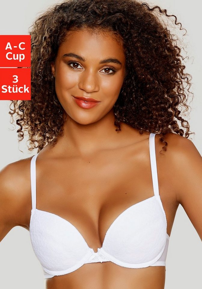 petite fleur by Lascana Push-up-BH (Packung, 3 Stück) mit Bügel und herausnehmbaren Kissen, Dessous – Bild 2 von 5