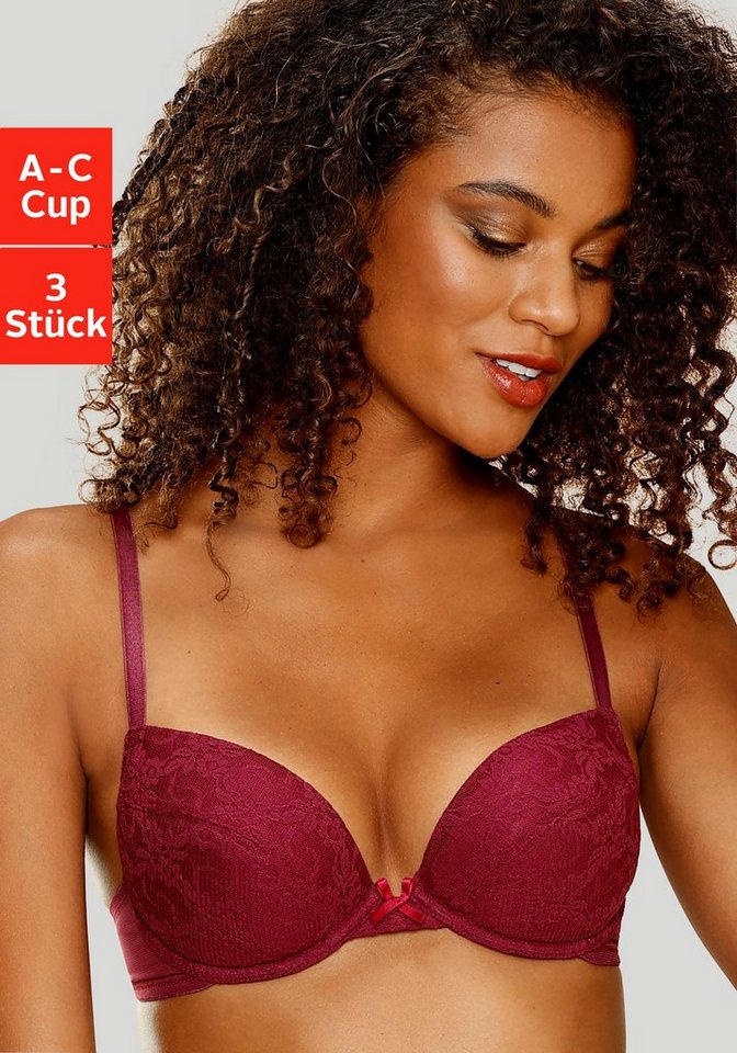 petite fleur by Lascana Push-up-BH (Packung, 3 Stück) mit Bügel und herausnehmbaren Kissen, Dessous – Bild 2 von 5