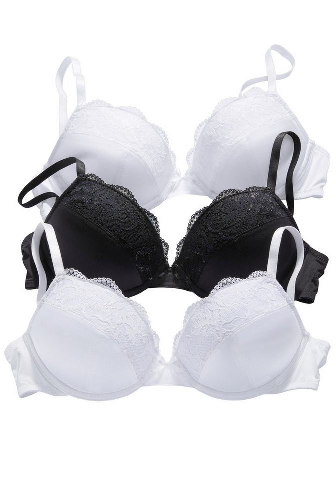 petite fleur by Lascana Push-up-BH (Packung, 3 Stück) mit Bügel & herausnehmbaren Kissen – Bild 2 von 5