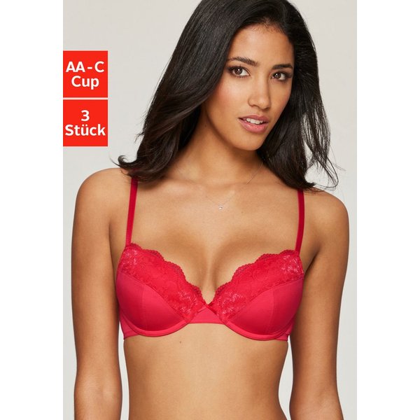 petite fleur by Lascana Push-up-BH (Packung, 3 Stück) mit Bügel & herausnehmbaren Kissen