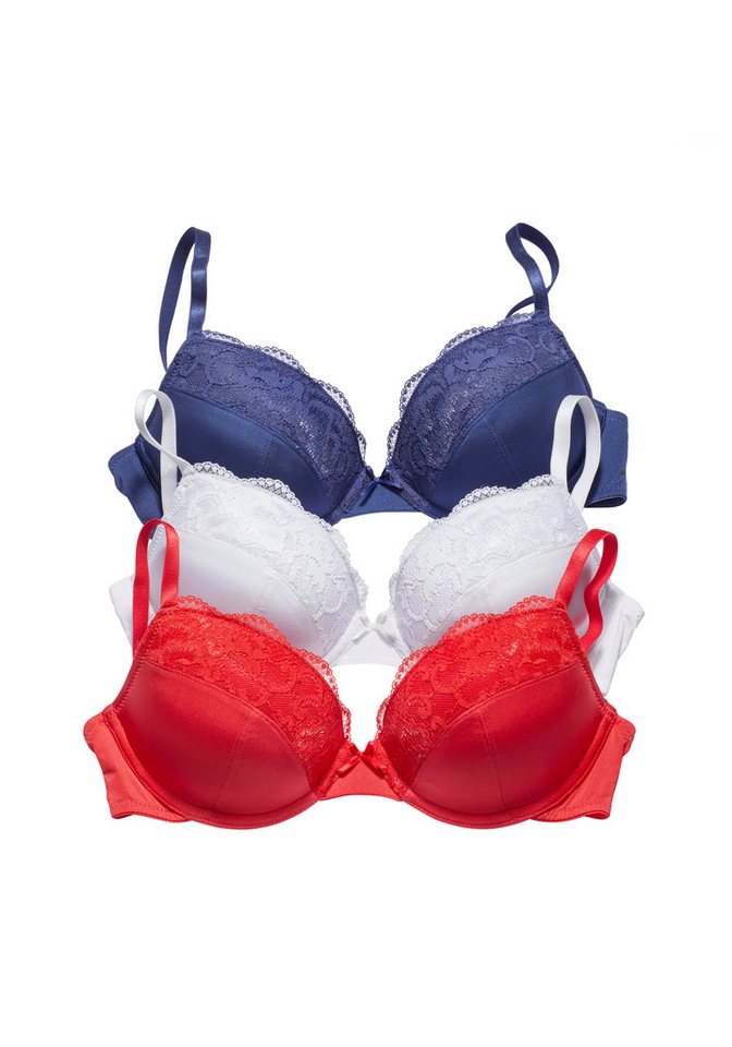 petite fleur by Lascana Push-up-BH (Packung, 3 Stück) mit Bügel & herausnehmbaren Kissen – Bild 2 von 5