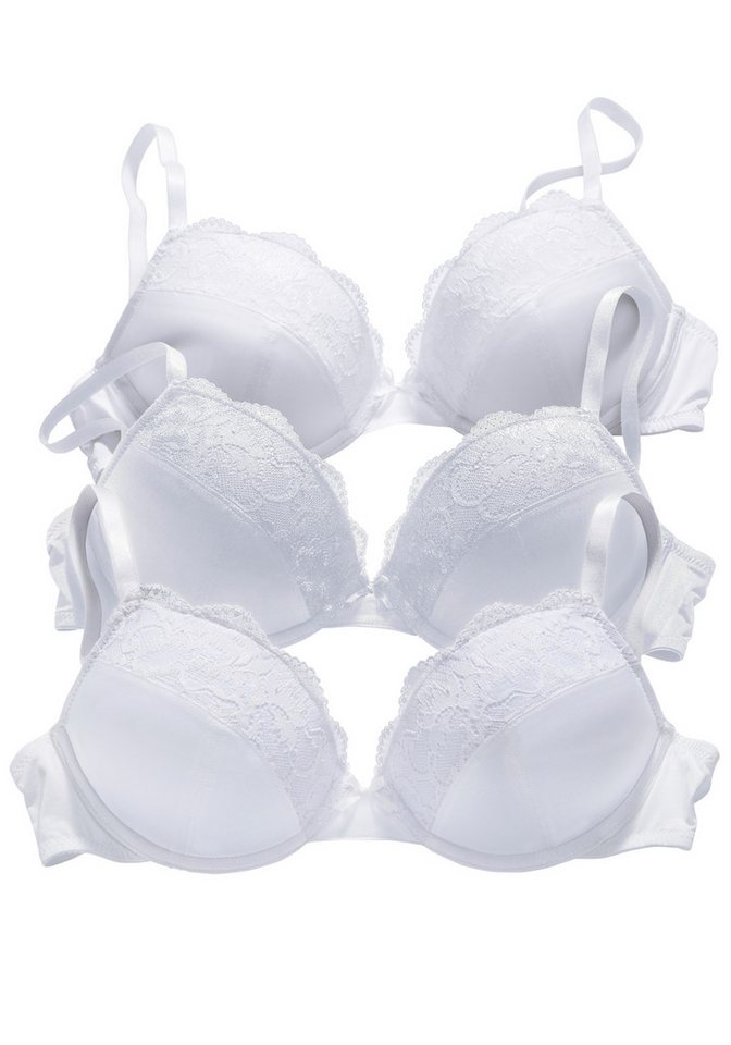 petite fleur by Lascana Push-up-BH (Packung, 3 Stück) mit Bügel & herausnehmbaren Kissen – Bild 2 von 4