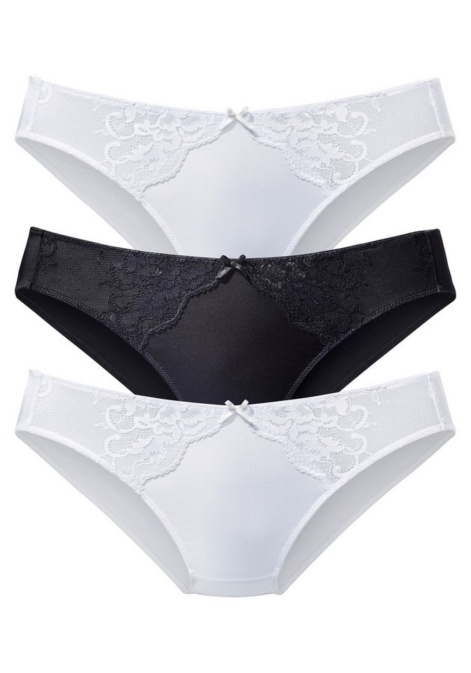 petite fleur by Lascana Slip (Packung, 3 Stück) mit floraler Spitze und weichem Microtouch – Bild 2 von 5