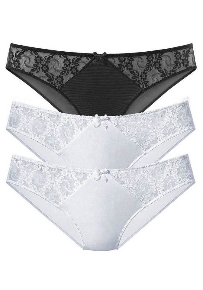 petite fleur by Lascana Slip (Packung, 3 Stück) mit hübschen Spitzeneinsätzen – Bild 2 von 5