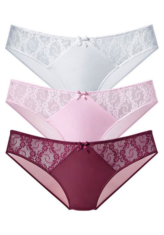 petite fleur by Lascana Slip (Packung, 3 Stück) mit hübschen Spitzeneinsätzen – Bild 2 von 5