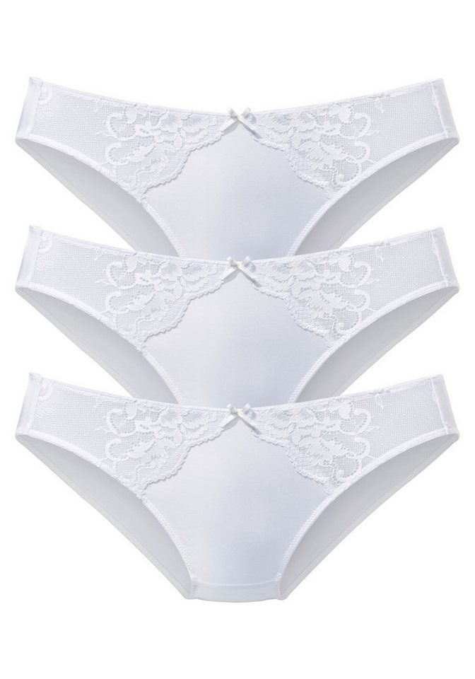 petite fleur by Lascana Slip (Packung, 3 Stück) mit floraler Spitze und weichem Microtouch – Bild 2 von 4