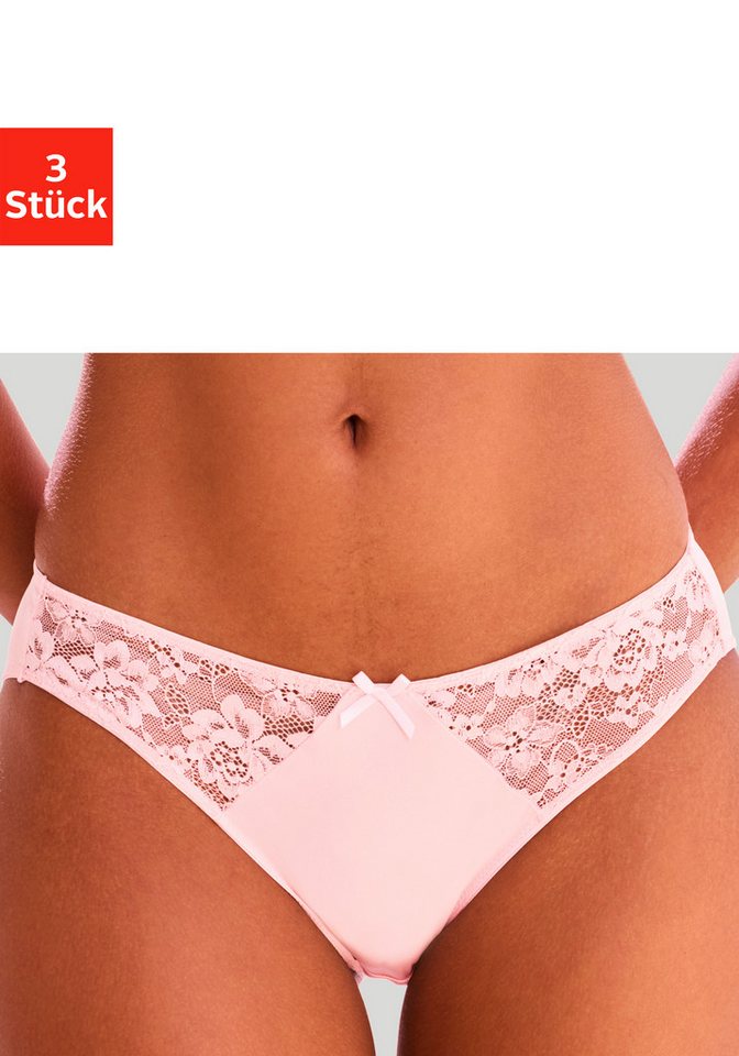 petite fleur by Lascana Slip (Packung, 3 Stück) mit Spitzeneinsätzen – Bild 2 von 5