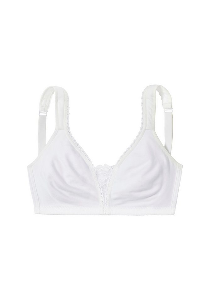 petite fleur by Lascana Soft-BH, Bralette-BH, BH ohne Bügel, Baumwoll-BH, bügelloser BH (Packung, 2 Stück) mit breiten Trägern & Spitzen-Details, große Größen,  – Bild 3 von 5