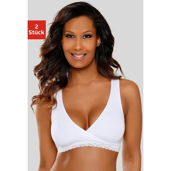 petite fleur by Lascana Soft-BH, Still-BH, Schlaf-BH, BH ohne Bügel, bügelloser BH (Packung, 2 Stück) aus trageangenehmen Modal, bequemer BH