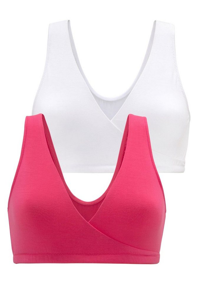 petite fleur by Lascana Still-BH, BH ohne Bügel, bügelloser BH in Wickel-Schlupf Form (Packung, 2 Stück) aus seidig weichem Modal Material, bequemer BH – Bild 2 von 5