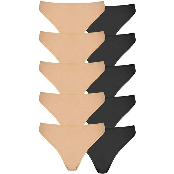 petite fleur by Lascana String (10er-Pack) aus elastischer Baumwolle