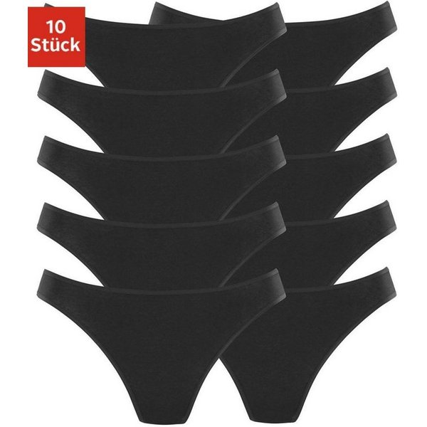 petite fleur by Lascana String (10er-Pack) aus elastischer Baumwolle
