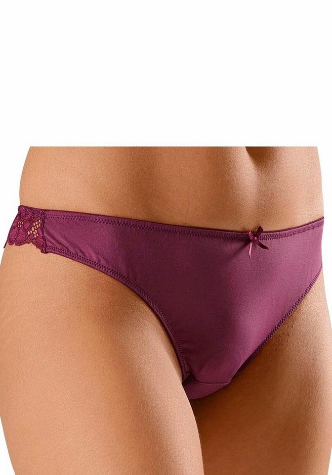 petite fleur by Lascana String (Packung, 3 Stück) hinten komplett aus zarter Jacquardspitze – Bild 3 von 5