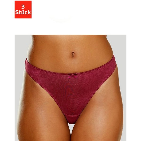 petite fleur by Lascana String (Packung, 3 Stück) mit Spitze hinten