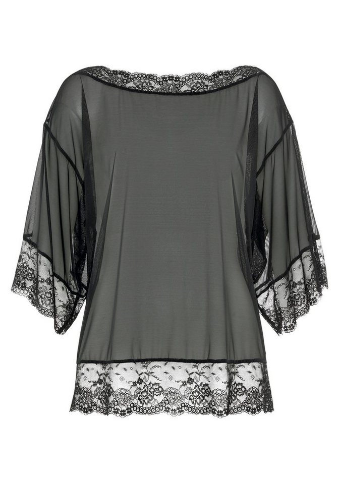 petite fleur gold Netzshirt, transparentes Top, Negligé mit Spitze sexy Unterwäsche, sexy Dessous, Reizwäsche Damen – Bild 2 von 5