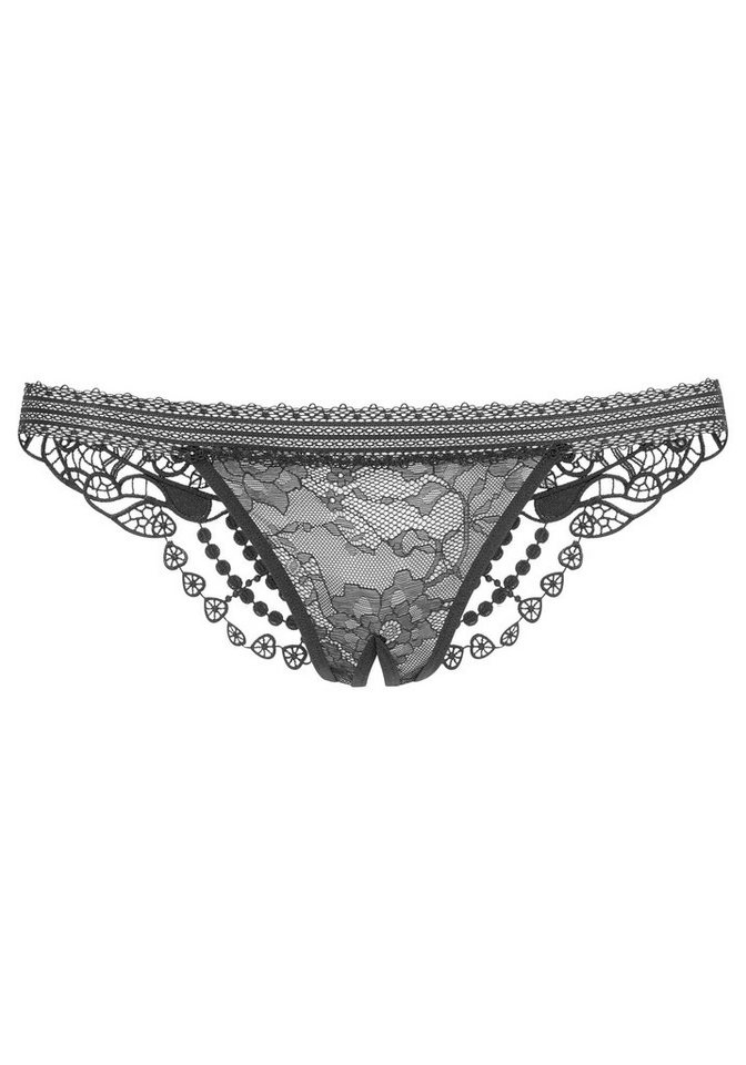 petite fleur gold String-Ouvert mit Ouvert-Öffnung mit edler Guipure Stickerei sexy Unterwäsche, sexy Dessous, Reizwäsche Damen – Bild 2 von 5