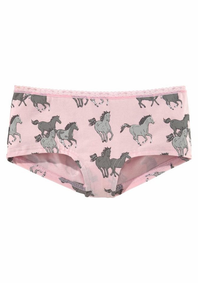 petite fleur Panty (Packung, 3-St) Pferdedruck und unifarben, mit Spitzenkante, Baumwollmischung – Bild 2 von 5