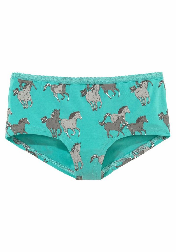petite fleur Panty (Packung, 3-St) Pferdedruck und unifarben, mit Spitzenkante, Baumwollmischung – Bild 4 von 5