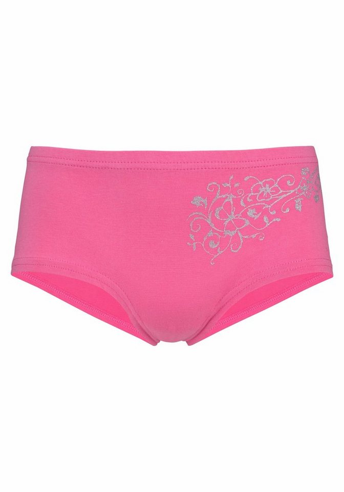 petite fleur Panty (Packung, 4-St) unifarben mit floralem Glitzerdruck, Baumwollmischung – Bild 3 von 5