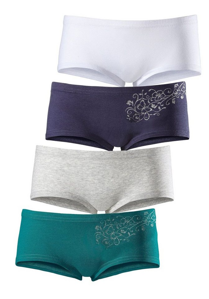 petite fleur Panty (Packung, 4-St) unifarben und mit floralem Glitzerdruck, Baumwollmischung – Bild 2 von 2