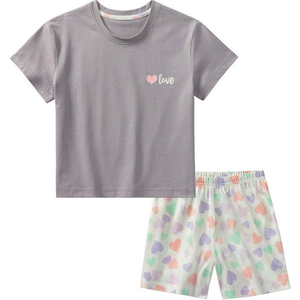 petite fleur Pyjama (2 tlg., 1 Set) kurzer Schlafanzug, mit Herzen bedruckt, kurzes Shirt