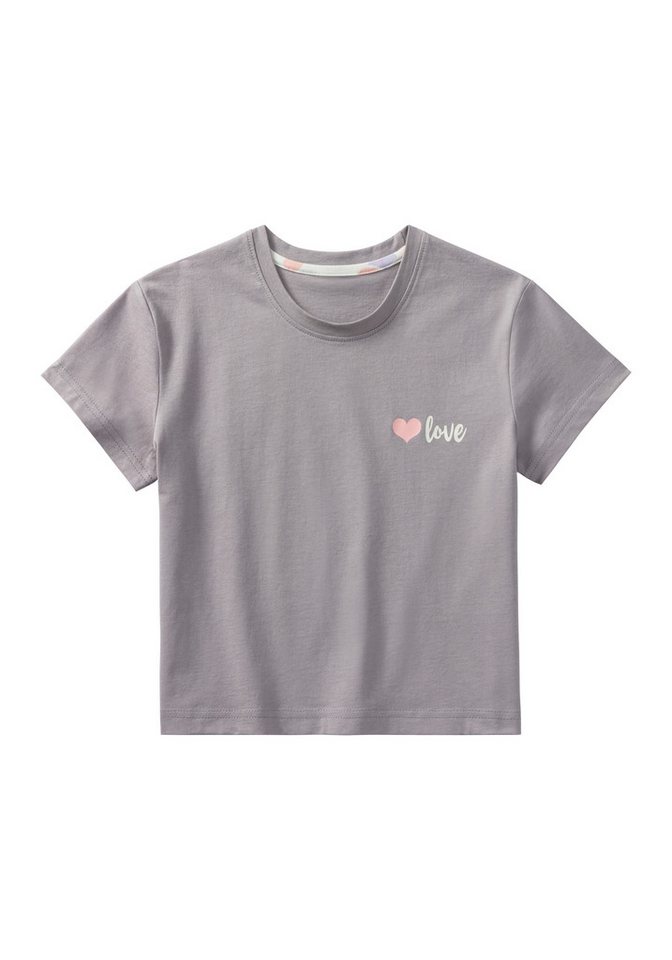 petite fleur Pyjama (2 tlg., 1 Set) kurzer Schlafanzug, mit Herzen bedruckt, kurzes Shirt – Bild 2 von 4