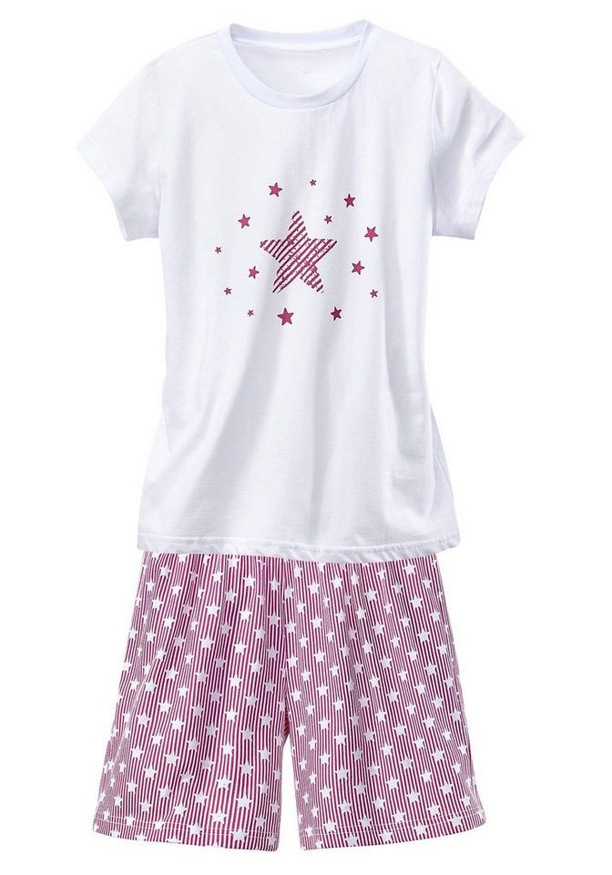 petite fleur Pyjama (4 tlg., 2 Sets) kurzer Schlafanzug mit Sternendruck, aus Baumwolle – Bild 3 von 5
