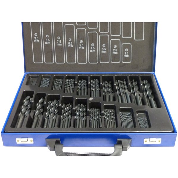 PeTools Metallbohrer 170tlg. HSS-R Spiralbohrer (1-10mm) Metallbohrer, Stahl-Bohrer DIN338, (170-tlg), HSS-R Qualität