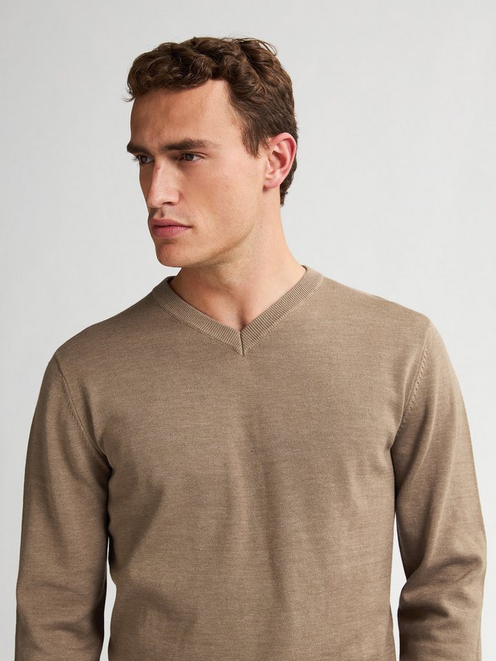 Petrol Industries V-Ausschnitt-Pullover V-Neck Basi Materialmix mit Baumwollanteil – Bild 3 von 5