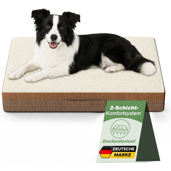 Petsation Hundebett Orthopädisches Hundebett mit Memory Foam, Orthopädischer Memory Foam für optimale Druckentlastung