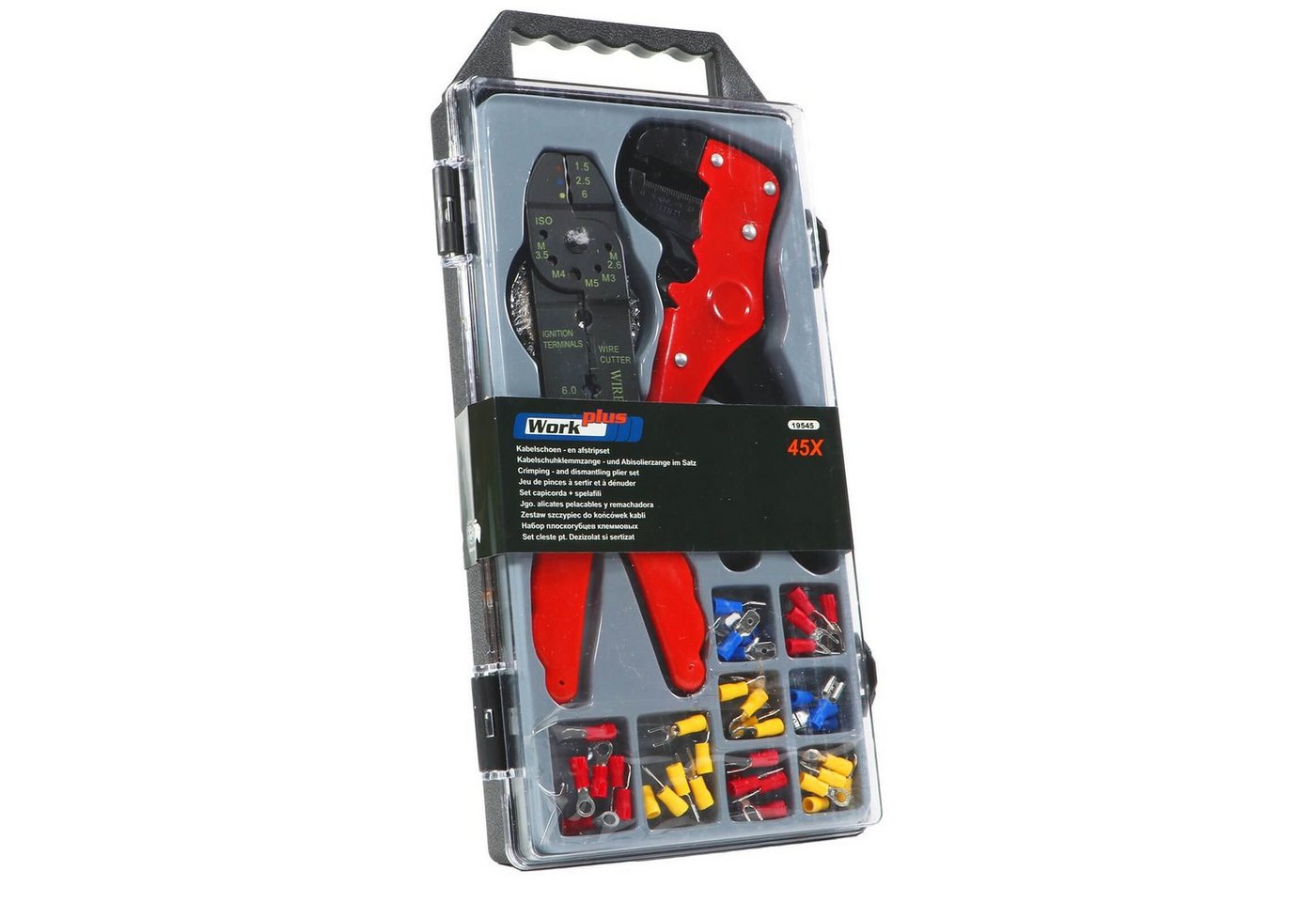 peveha24 Kabelverbinder-Sortiment Kabelschuhzange Abisolierzange Set 195 teilig mit Steckhülsen – Bild 2 von 4
