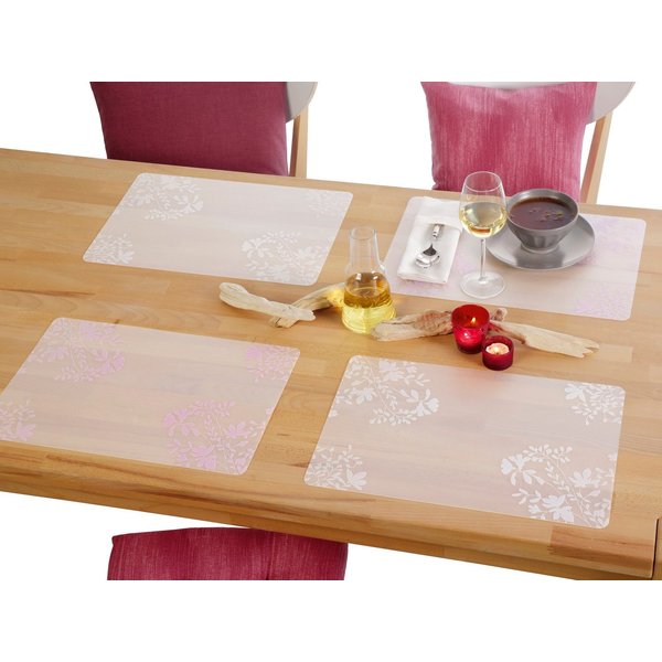Peyer Syntex Platzset Tischset 4er-Pack, abwaschbar Uni/Blumen