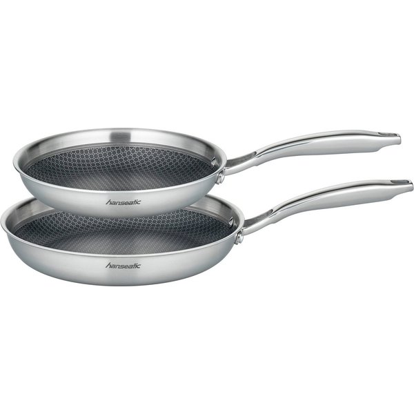 Hanseatic Pfannen-Set hanseatic, Edelstahl (Set, 2-tlg., 1x Pfanne Ø 24 cm - 1,6 l, 1x Pfanne Ø 28 cm - 2,4 l), Dreischicht-Material, Edelstahl-Wabenstruktur, I