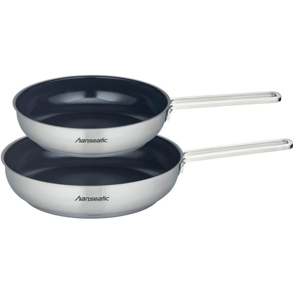 Hanseatic Pfannen-Set hanseatic, Edelstahl 18/10 (Set, 2-tlg., je 1x Pfanne 24 cm, 2,2 l, 28 cm, 3,4 l), Antihaft-Versiegelung, beschichtet, Induktion