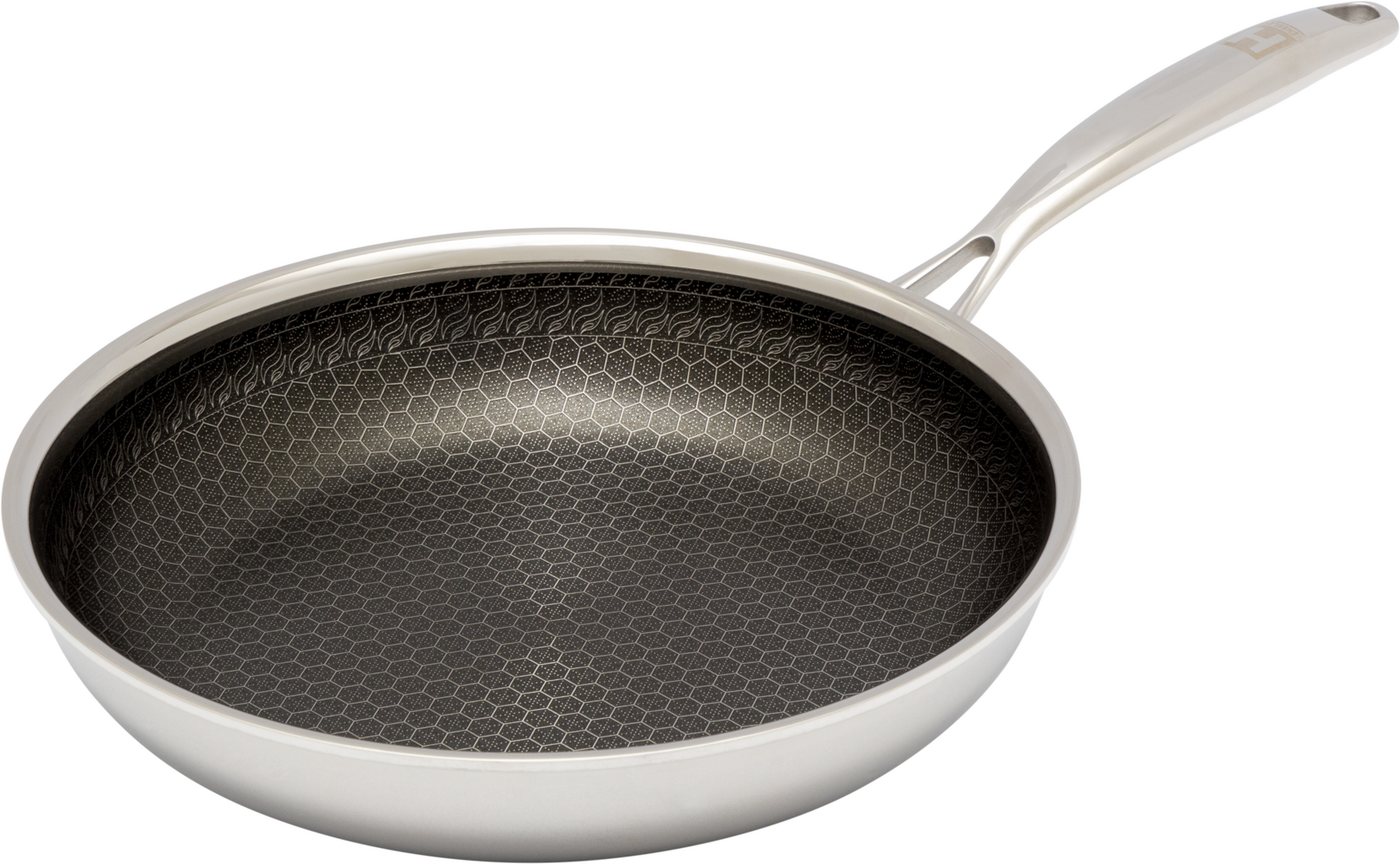 HENSSLERS Pfannen-Set HENSSLERS Bratpfannen-Set, Ø 24 und 28 cm, inkl. Deckel, Edelstahl (4-tlg), mit Wabenstruktur – Bild 2 von 5