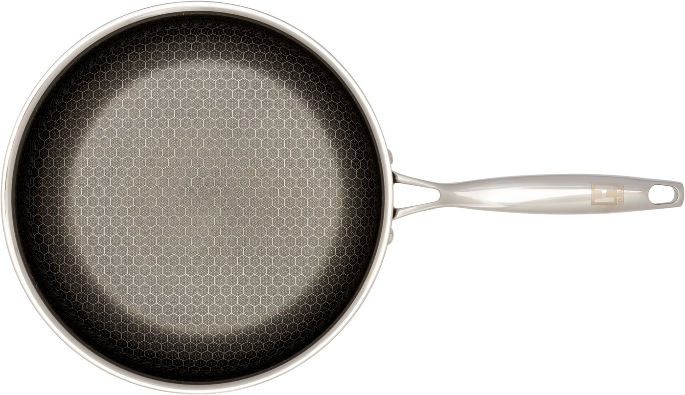 HENSSLERS Pfannen-Set HENSSLERS Bratpfannen-Set, Ø 24 und 28 cm, inkl. Deckel, Edelstahl (4-tlg), mit Wabenstruktur – Bild 3 von 5