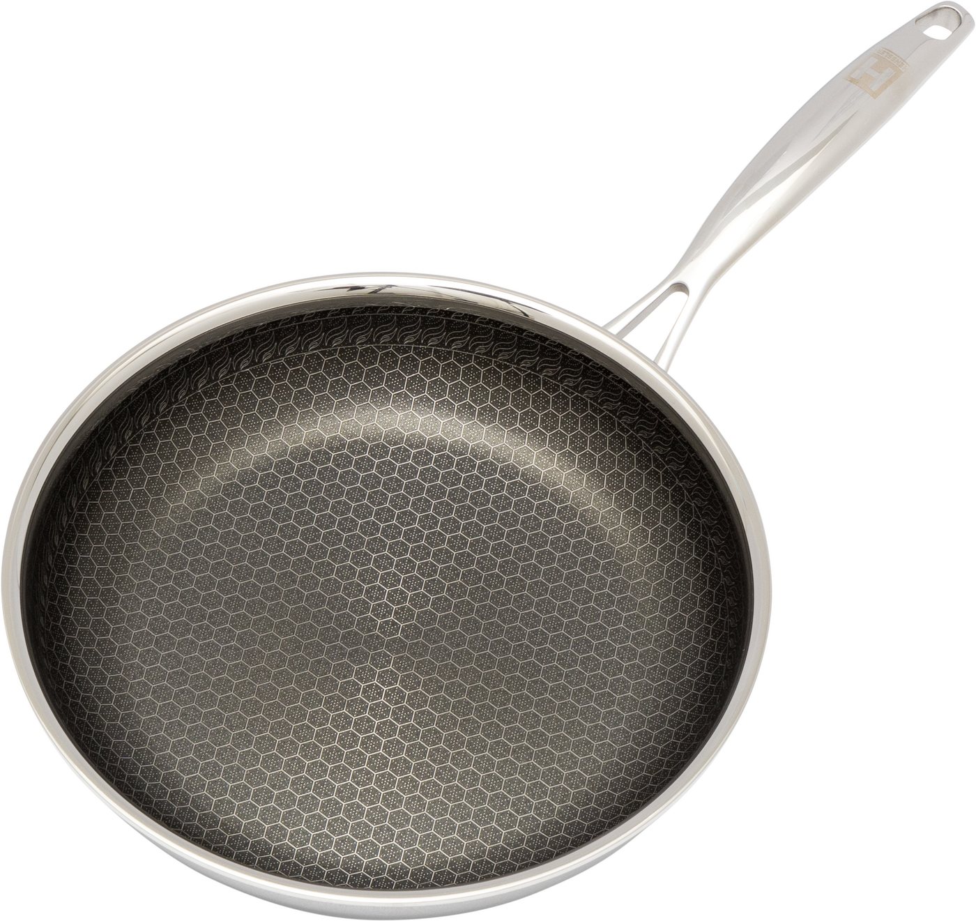 HENSSLERS Pfannen-Set HENSSLERS Bratpfannen-Set, Ø 24 und 28 cm, inkl. Deckel, Edelstahl (4-tlg), mit Wabenstruktur – Bild 4 von 5
