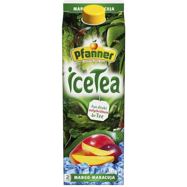 Pfanner Tee, Pfanner Ice Tea Mango Maracuja erfrischender Eistee Packung 2000ml