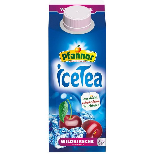 Pfanner Tee, Pfanner Ice Tea Wildkirsche Eistee Schwarzteegetränk Packung 750ml