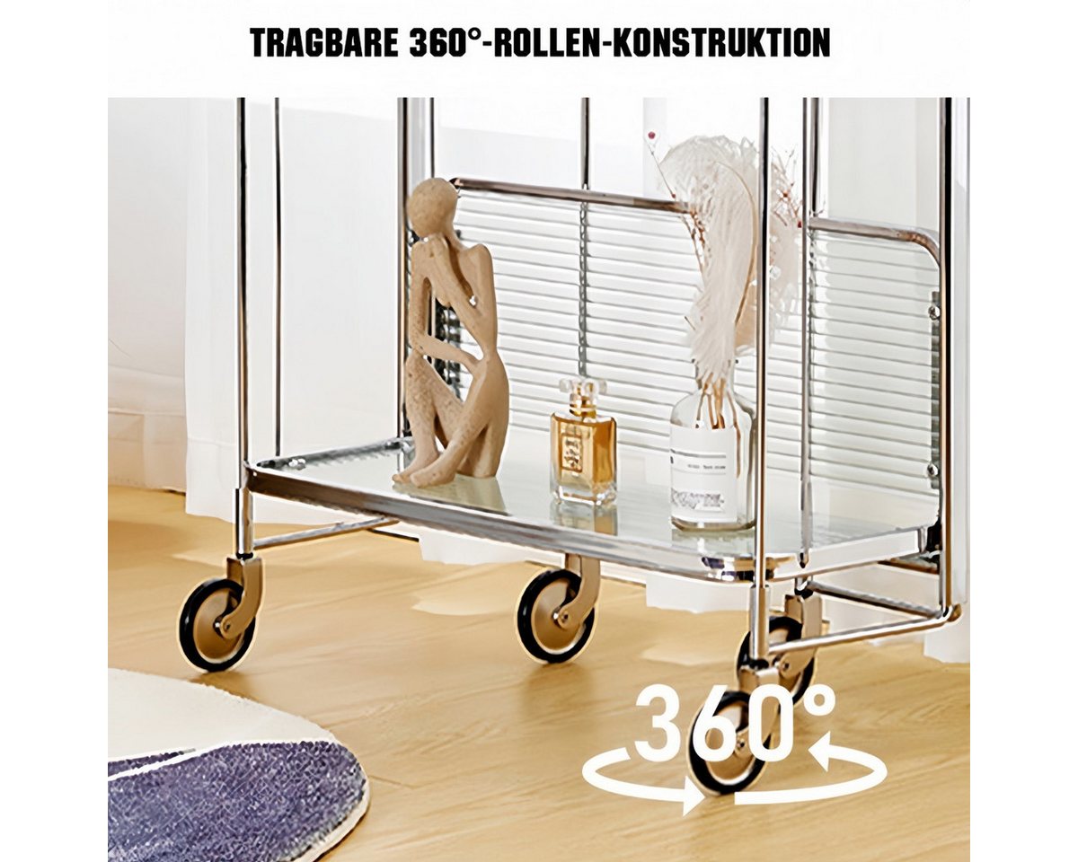 PFCTART Beistellwagen Mobile Storage Folding Trolley, Servierwagen, zusammenklappbar, (Set, 68×40×80 cm – Regal mit Rollen, klappbarer Beistellwagen für Bar/Küc – Bild 2 von 5