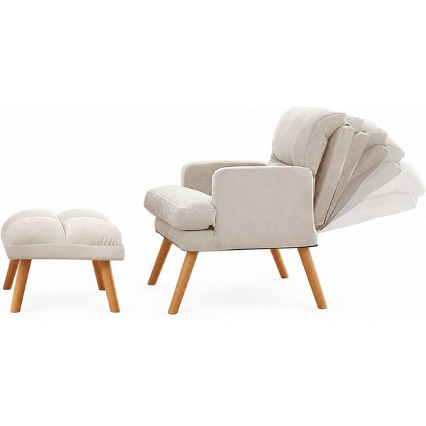 PFCTART Relaxsessel Relaxsessel mit Hocker, Lesesessel & Ohrensessel (Set, 1-St., Für Wohnzimmer, Schlafzimmer, Balkon, ca. 70 x 68 x 92 cm), Bequem, verstellba