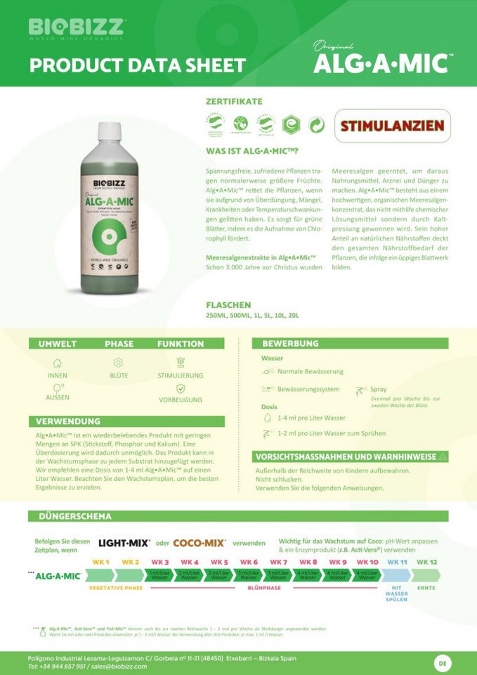 Biobizz Pflanzendünger BioBizz Alg-A-Mic 250 ml – Bild 4 von 5